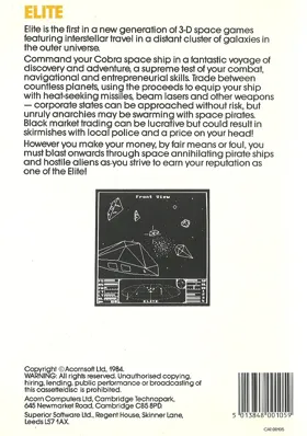 Elite (1984)(Acornsoft)[a] box cover back